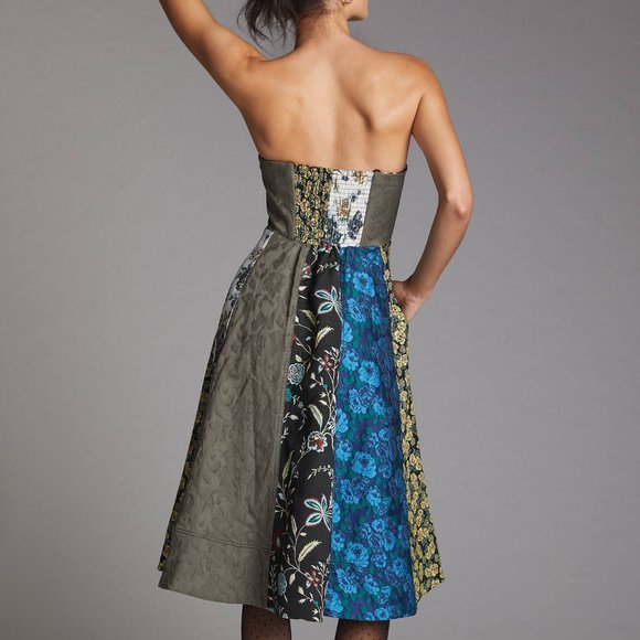 HTF Anthropologie Floral Sweetheart Midi Dress - Picture 7 of 7